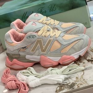 New Balance Women's and Men’s Pink and Cream Sneakers